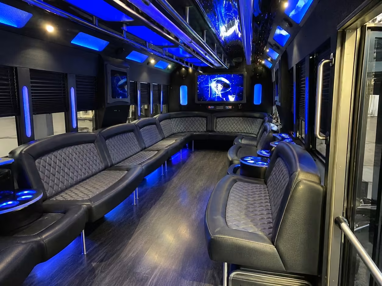 18 passenger party bus interior