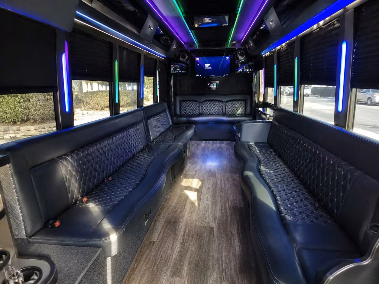 25 passenger party bus inside