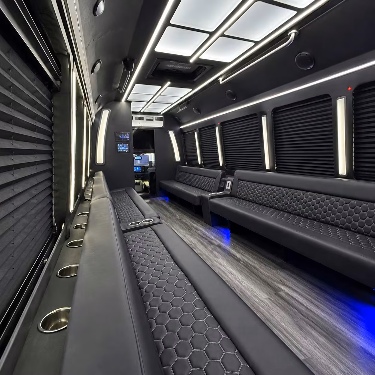 28 passenger party bus interior
