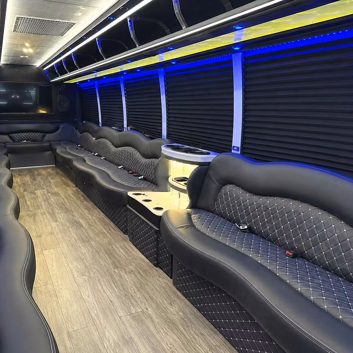 40 passenger party bus inside