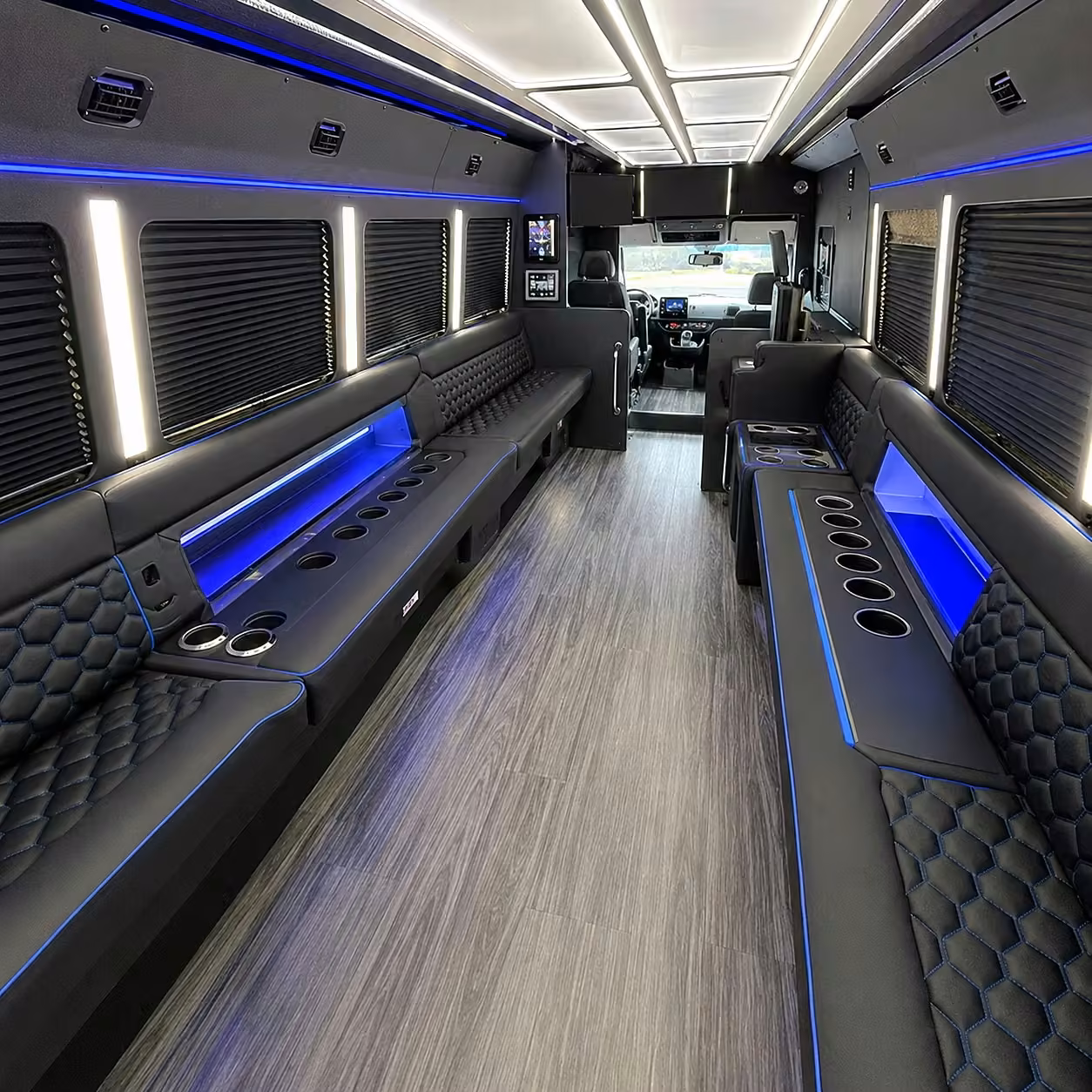 50 passenger party bus inside